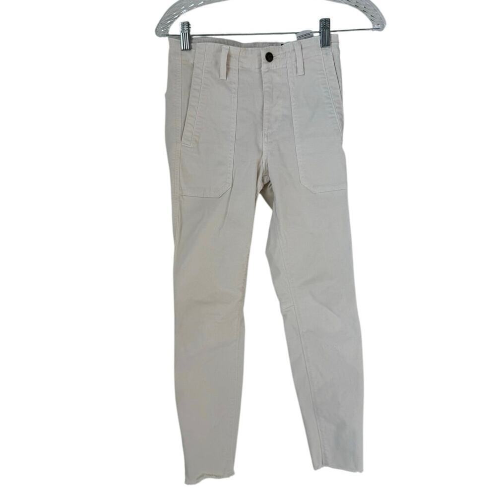 Vince Military Rolled Distressed White Jeans Size 25